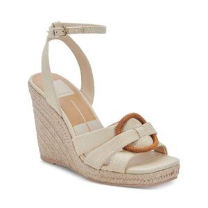 DOLCE VITA Womens Beige Woven Strappy Maze Square Toe Wedge Espadrille Shoes 6 M